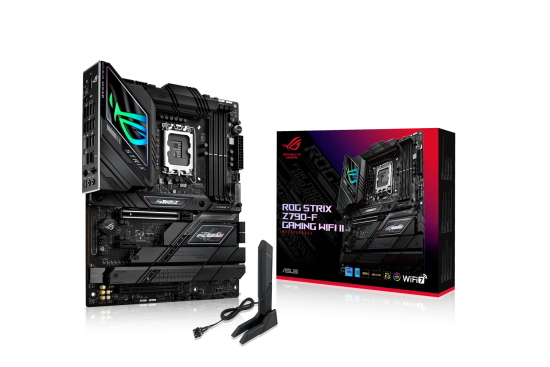 ASUS Asus | ROG STRIX Z790-F GAMING WIFI II | Družina procesorjev Intel | Procesorska vtičnica LGA1700 | DDR5 | Podprti vmesniki za trdi disk SATA, M.2 | Število priključkov SATA 4