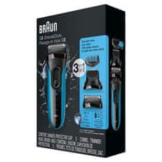 Braun Braun | Brivnik s prirezovalnikom | Series 3 Shave&amp;Style 3010BT | Čas delovanja (največ) 45 min | Mokro in suho | NiMH | Black/Blue