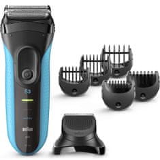 Braun Braun | Brivnik s prirezovalnikom | Series 3 Shave&amp;Style 3010BT | Čas delovanja (največ) 45 min | Mokro in suho | NiMH | Black/Blue