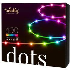 Twinkly Twinkly|Dots Smart LED Lights 400 RGB (Multicolor), 20 m, prozoren kabel|RGB - 16M+ barv