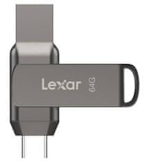 Lexar Lexar | Pomnilniška kartica 2-v-1 | JumpDrive Dual Drive D400 | 64 GB | USB 3.1 | Siva