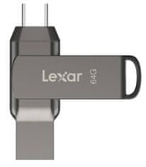 Lexar Lexar | Pomnilniška kartica 2-v-1 | JumpDrive Dual Drive D400 | 64 GB | USB 3.1 | Siva