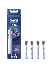 Oral-B Oral-B | Nadomestne glave za zobne ščetke | EB18-4 3D White Pro | Glave | Za odrasle | Število vključenih glav 4 | Bela