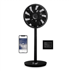 Duux Duux | Pametni ventilator | Whisper Flex Smart Black z akumulatorsko baterijo | Stoječi ventilator | Črna | Premer 34 cm | Število hitrosti 26 | Oscilacija | 2-22 W | Da | Časovnik