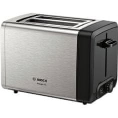 Bosch Bosch | TAT4P420 | DesignLine Toaster | Moč 970 W | Število rež 2 | Material ohišja iz nerjavečega jekla | Nerjaveče jeklo/črna