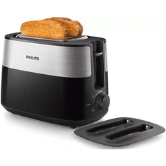 Philips Philips | HD2517/90 Daily Collection | Toaster | Moč 830 W | Število vtičnic 2 | Material ohišja plastika | Črna/nerezno jeklo