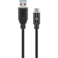 Goobay Goobay Kabel USB-C, USB-C moški do USB tipa A moški, črn, 3 m - 73141 Sinhronizacija in polnjenje Super Speed, 12 mesecev garancije, 0,025 kg, 24-pinski USB-C, 9-pinski USB tipa A, za polnjenje in pre