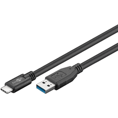 Goobay Goobay Kabel USB-C, USB-C moški do USB tipa A moški, črn, 3 m - 73141 Sinhronizacija in polnjenje Super Speed, 12 mesecev garancije, 0,025 kg, 24-pinski USB-C, 9-pinski USB tipa A, za polnjenje in pre