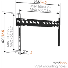 Vogels Vogels MA4000-A1 stenski nosilec za 40-80" televizorje - Fiksni, največja obremenitev 80 kg, barva: črna. Garancija: 24 mesecev.