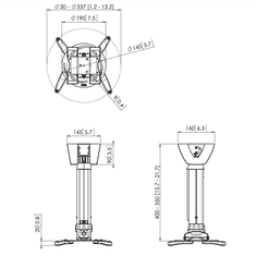 Vogels Stropno držalo za projektor Vogels | PPC1540W | Največja obremenitev 15 kg | Bela | Garancija 24 mesecev