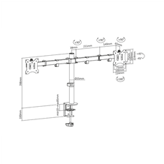 Digitus Digitus | Namizni nosilec | Obračanje, nastavitev višine | 15-32 " | Notranji pomnilnik GB | SSD GB | Jezik tipkovnice | Največja teža (zmogljivost) 8 kg | Črna