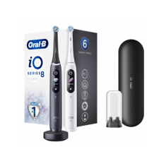 Oral-B Oral-B | iO8 Series Duo | Električna zobna ščetka | Polnilna | Za odrasle | ml | Število glav | Black Onyx/White | Število vključenih glav ščetke 2 | Število načinov ščetkanja