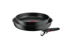 Tefal TEFAL | Komplet ponev za cvrtje | L7649253 Ingenio Ultimate | Cvrtje | Premer 24/28 cm | Primerno za indukcijsko ploščo | Odstranljiv ročaj | Črna