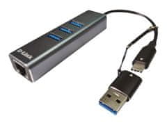 D-Link D-Link | Adapter USB-C/USB za gigabitni ethernet s 3 priključki USB 3.0 | DUB-2332