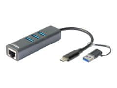 D-Link D-Link | Adapter USB-C/USB za gigabitni ethernet s 3 priključki USB 3.0 | DUB-2332