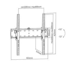 Gembird Gembird | Stenski nosilec | WM-55T-02 | 32-55 " | Največja teža (nosilnost) 40 kg | Črna