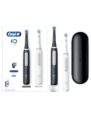 Oral-B Oral-B | Električna zobna ščetka Duo pack | serija iO4 | Polnilna baterija | Za odrasle | Število vključenih glav ščetke 2 | Število načinov ščetkanja 4 | Črna/bela