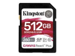 Kingston SDXC II V60 React Plus | SDR2V6/512GB | 512 GB | SDXC | Flash Memory Class 10, UHS-II, U3, V60