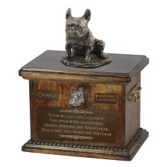 Artdog Francoski buldog, Frenchie IV - urna za pasji pepel, urna s kipcem, personalizirana urna za pasji pepel znamke Art-Dog