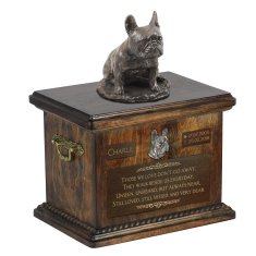 Artdog Francoski buldog, Frenchie IV - urna za pasji pepel, urna s kipcem, personalizirana urna za pasji pepel znamke Art-Dog