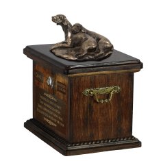 Artdog Weimaraner, Grey Ghost - urna za pasji pepel, urna s kipcem, personalizirana urna za pasji pepel znamke Art-Dog