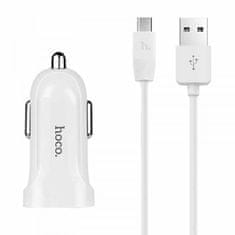 Hoco Avtopolnilec Z2A 2,4 A s kablom 1m MicroUSB - bel