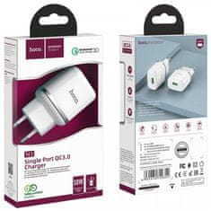 Pametni hišni polnilec adapter N3 18W z 3.0 QC USB vtičem bel