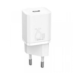 BASEUS Hišni polnilec 220V Super-SI Quick Charge 25W vhod Type C s kablom Type C - Original (EU Blister) bel