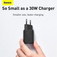 BASEUS Adapter hišni polnilec 220V Super-SI Quick Charge 30W vhod Type C - Original (EU Blister) črn