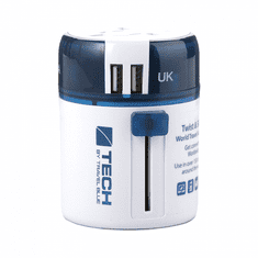 Univerzalni HIŠNI POLNILEC 220V + 2x USB 2.1A - SVETOVNI HIŠNI POLNILEC - ADAPTER / PRETVORNIK