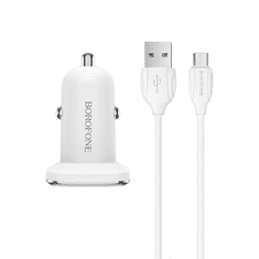 Avtopolnilec 18W BZ12A USB-A QC 3.0 s kablom Type C 1m - bel