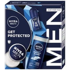 shumee Men Get Protected set 3v1 gel za tuširanje 250 ml + roll-on antiperspirant 50 ml + univerzalna krema 75 ml