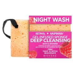 shumee Night Wash globinsko čistilna gobica z retinolom in malinovim gelom 75 g