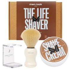 shumee The Life Shaver Sandalwood set krema za britje 100 ml + krtača za britje + stojalo za krtačo