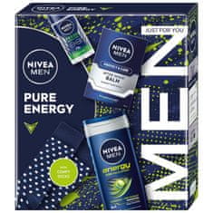 shumee Men Pure Energy antiperspirant roll-on set 50 ml + 3v1 gel za tuširanje 250 ml + vlažilni balzam za po britju 100 ml + nogavice