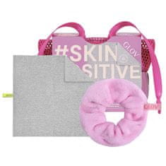 shumee Skin Positive set: brisača za obraz + trak za lase + vrečka za umivanje