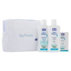 shumee Baby Moments Blue set tekočina za kopanje 200 ml + šampon za lase 200 ml + občutljivo milo 100 g