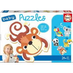 Educa Komplet 5 puzzle sestavljank Educa Otroška Živali