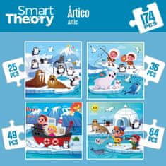 Colorbaby Otroške puzzle Colorbaby Artic 4 v 1 174 Kosi 136 x 34 cm (6 kosov)