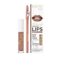 shumee Oh! Komplet My Velvet Lips Liquid Matt Lip Kit: mat tekoča šminka 4,5 ml + črtalo za ustnice 1 kos 14 Choco Truffle