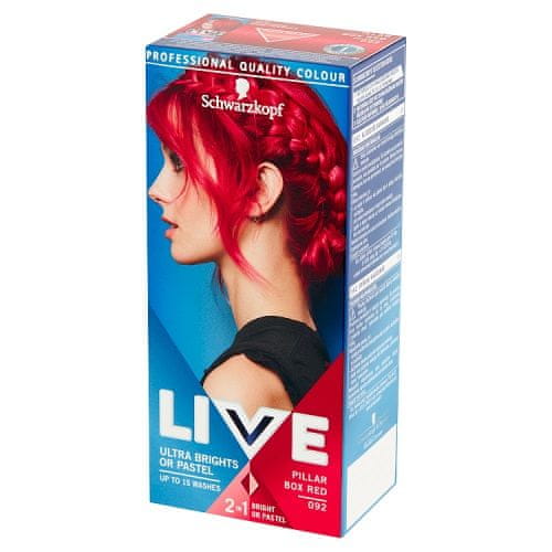 shumee Barva za lase Live Ultra Brights ali Pastel 092 Sharp Red