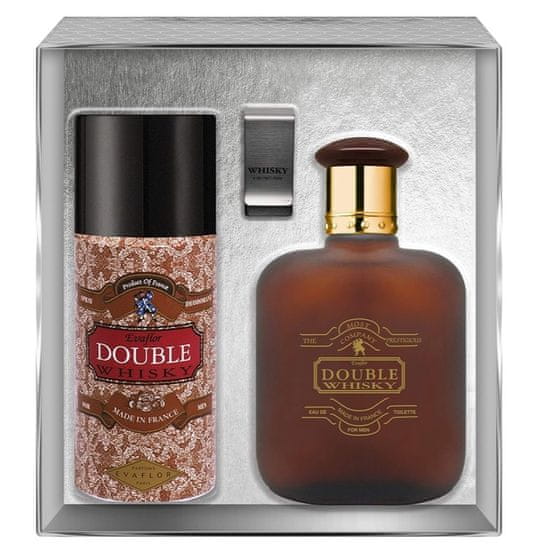 shumee Double Whisky set toaletna voda v razpršilu 100 ml + deodorant v razpršilu 150 ml + sponka za bankovce