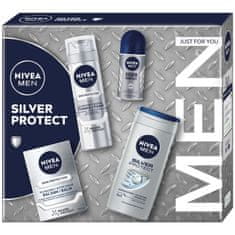 shumee Men Silver Protect Collection set pena za britje 200 ml + balzam za po britju 100 ml + antiperspirant roll-on 50 ml + gel za tuširanje 3v1 250 ml