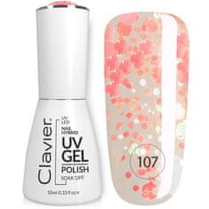 shumee Luksuzni hibridni lak s holografskimi delci 107 Peach Sip 10 ml