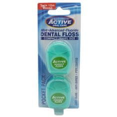 shumee Mint Dental Floss mint zobna nitka voskana s fluoridom 2x12 metrov