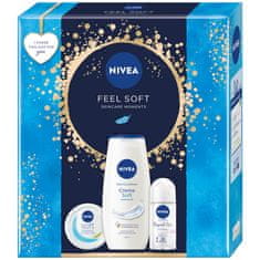 shumee Feel Soft antiperspirant roll-on set 50 ml + intenzivno vlažilna krema 100 ml + gel za prhanje 250 ml