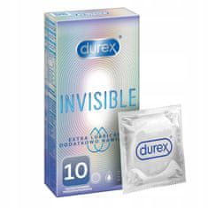 shumee Durex Invisible kondomi dodatno navlaženi, 10 tankih kos