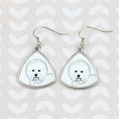 Artdog Bichon Frise, Bichon Tenerife, Bichon a poil frise - pasji uhani, viseči uhani s sliko, personaliziran nakit s tiskom znamke Art-Dog