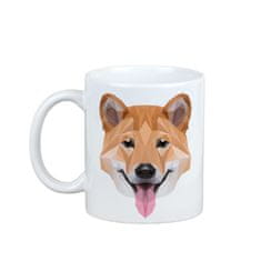 Artdog Shiba Inu, japonski pes manjše velikosti, japonski pes iz grmičevja - skodelica z geometrijsko podobo psa in napisom Art-Dog