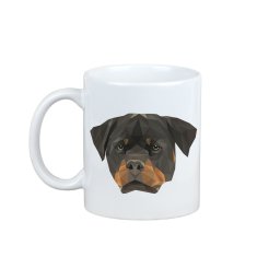 Artdog Rottweiler, Rott, Rottie - skodelica z geometrijsko podobo psa in napisom Art-Dog